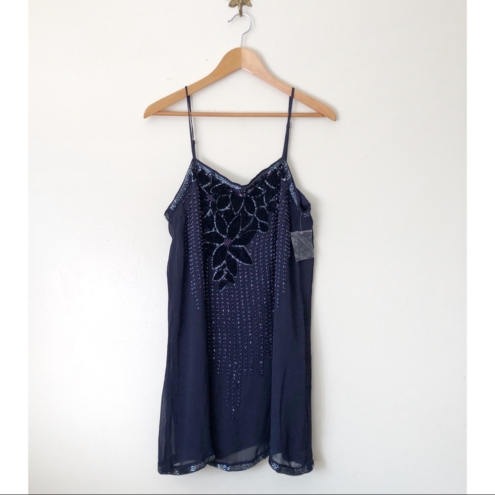 Free People Crystal Vision beaded Slip Mini Dress
